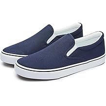 Mens Slip on Sneakers Loafers Shoes Canvas Black Shoes Canvas Blue Casual Fashion Shoes