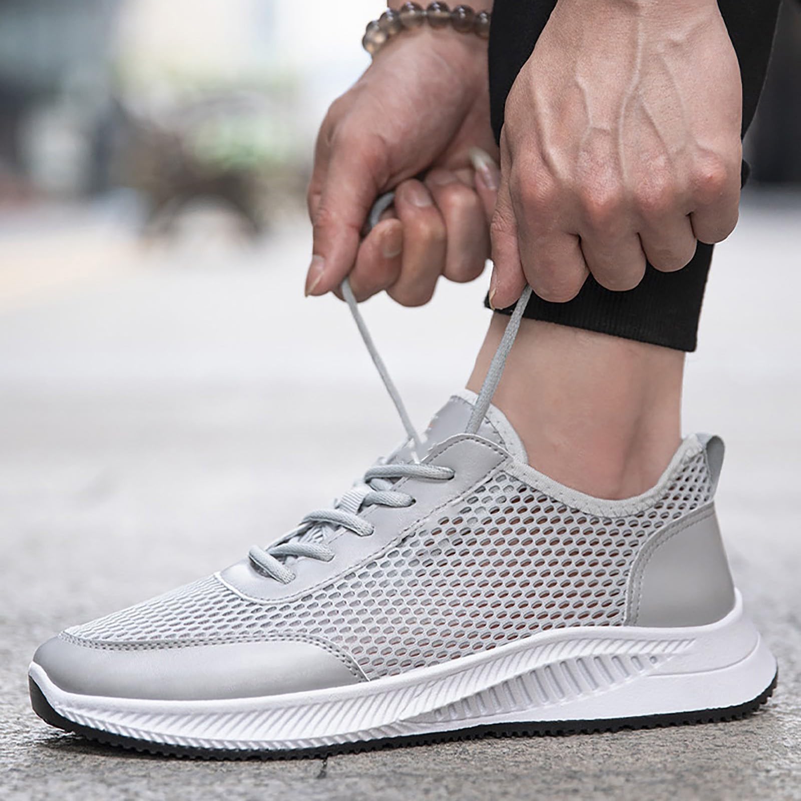 Zapatillas Deportivas Mujer Malla Transpirables Cómodas Ante Blancas Verano