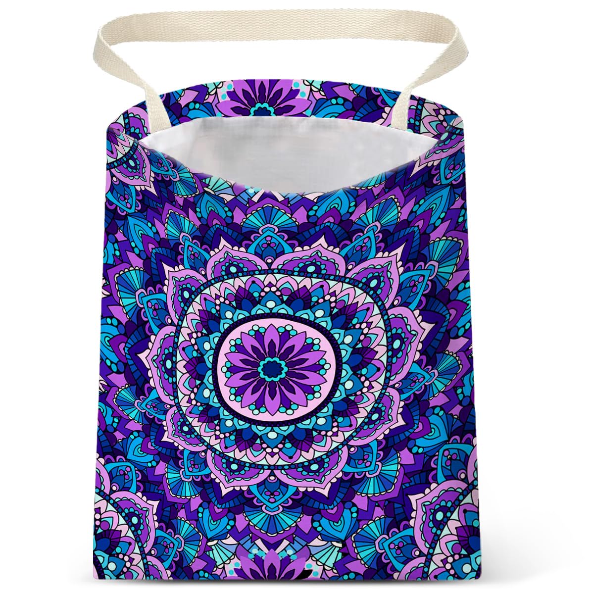 IRADA Mandala Flower Car Trash Bag - Purple, Polyester, 11X14 inches, 154 cubic inches, Car Accessory