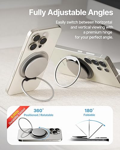 Miniatura 3 de Sinjimoru Soporte magnético para teléfono MagSafe de 105.82 oz, comodidad de silicona suave, placa de metal incluida, iPhone 1716151413, soporte de