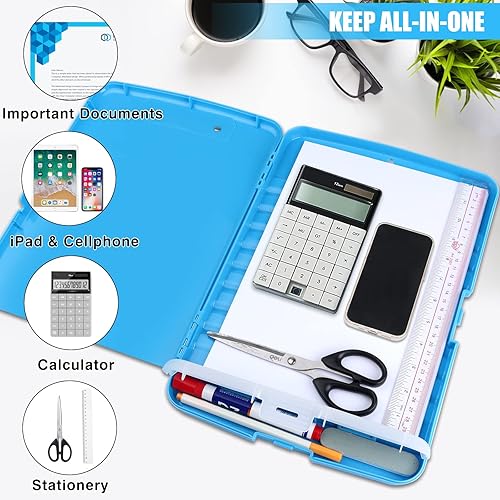 Miniatura 2 de TFDLCG Portapapeles con almacenamiento, portapapeles de lactancia de alta capacidad con apertura lateral y soporte para bolígrafos, tableros de clip