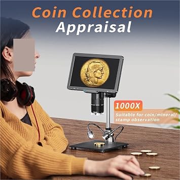 Microscope, 2500X Digital Microscope 3 Lens 2K Video Microscopio Camera 10.1 IPS Screen DIY Electronics Phone Repair Soldering Tools,Lab & Scientific Products