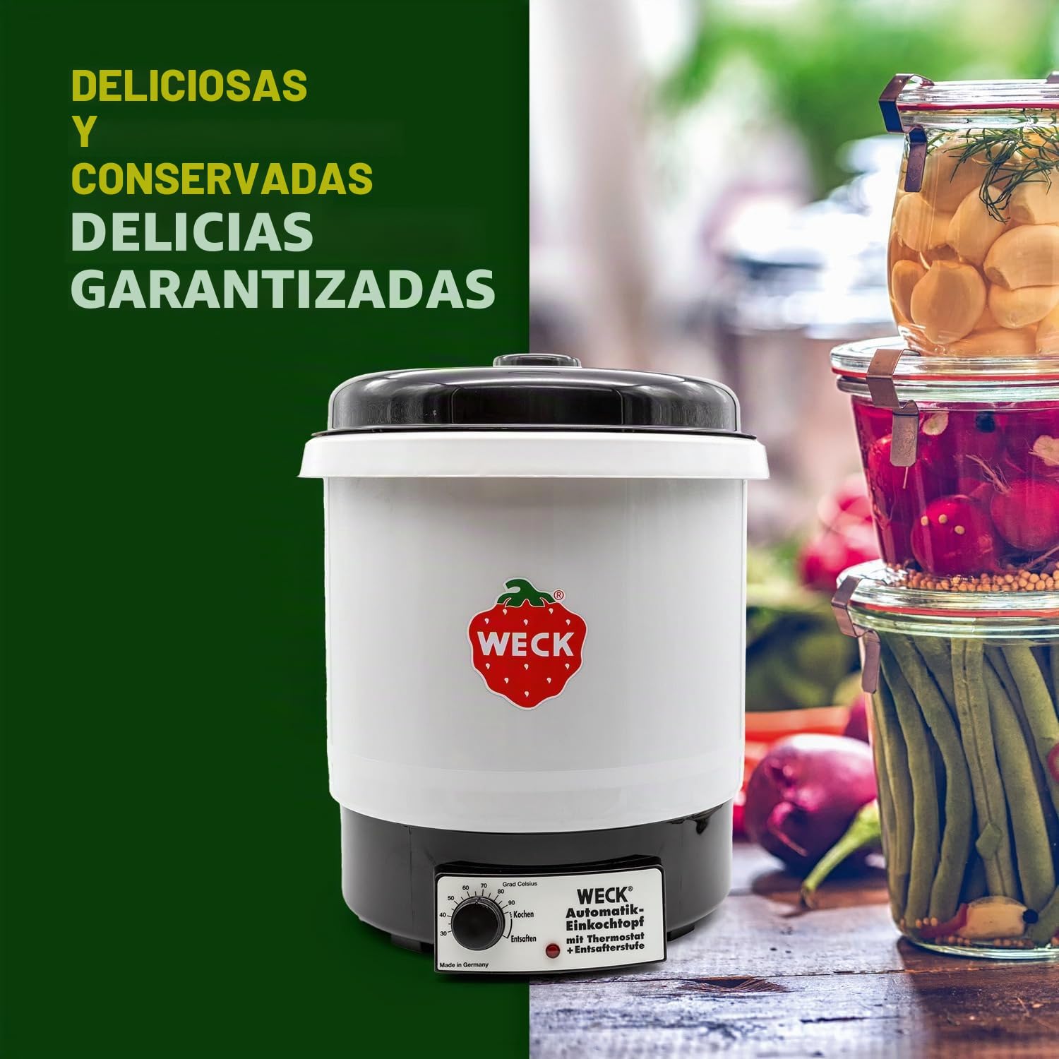Weck WAT 34 - Esterilizador para conservas (plástico, sin temporizador, con rejilla)