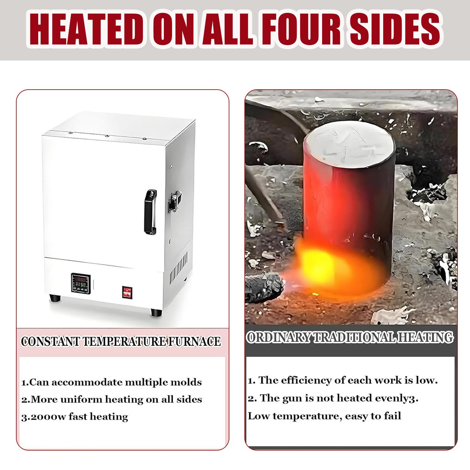 Forno per Ceramica, Forno da Tavolo Compatto da 2000 W, per la creazione di Gioielli, la Fusione di Metalli, la smaltatura di ceramiche e progetti Fai da Te, Temperatura Massima 1150℃