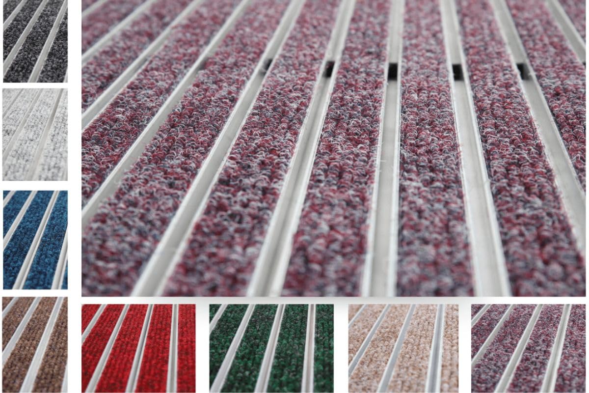 Tapis d'entrée encastrable 10mm + Cadre alu 13mm - 90x60cm Anthracite - Paillasson à encastrer