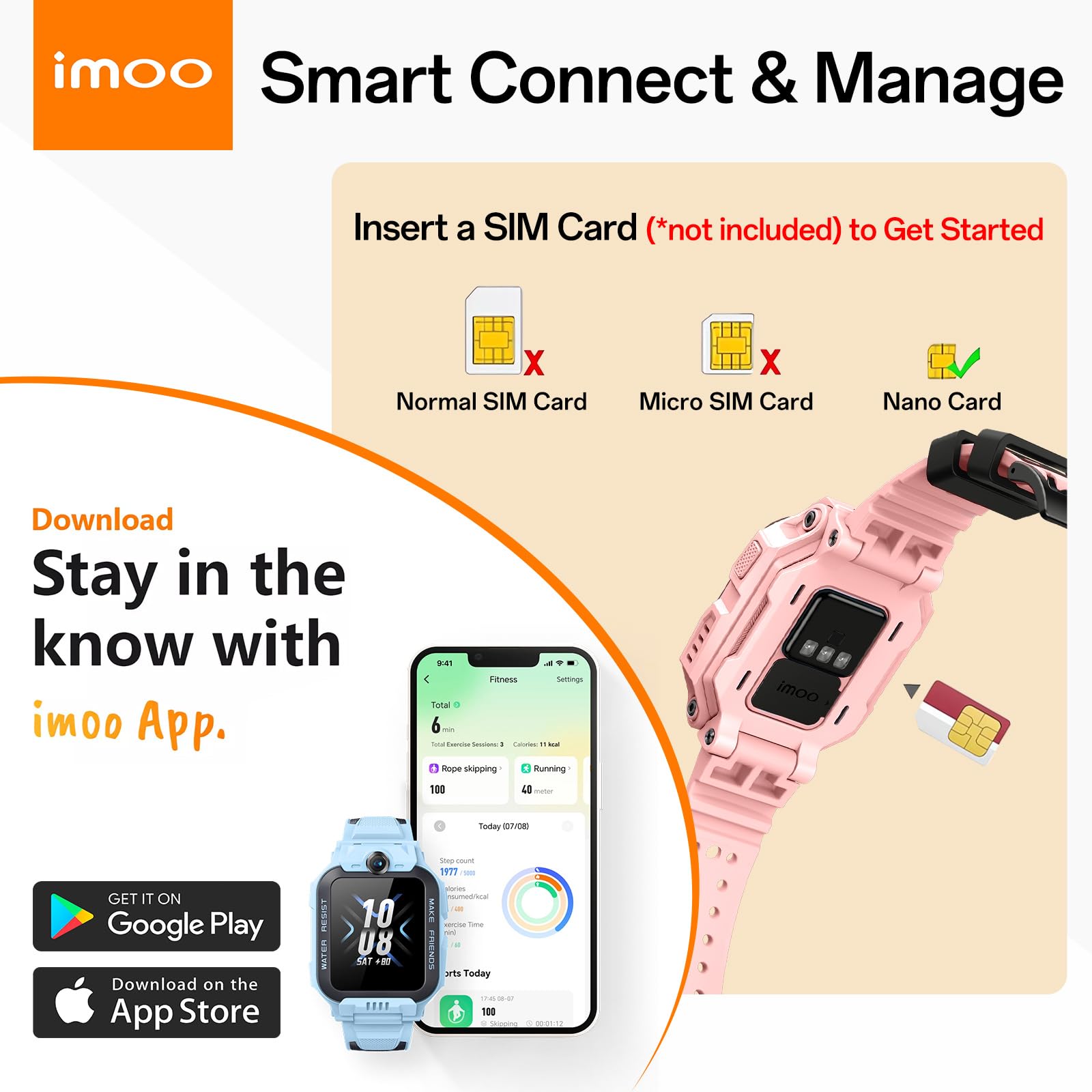 imoo Z7 Smartwatch dla Dzieci, Dwukamerowy Telefon z Wideorozmowami HD i Połączeniami Głosowymi, Zegarek GPS z Lokalizacją, 4 Tryby Sportowe, Całodobowe Monitorowanie Zdrowia (Niebieski)