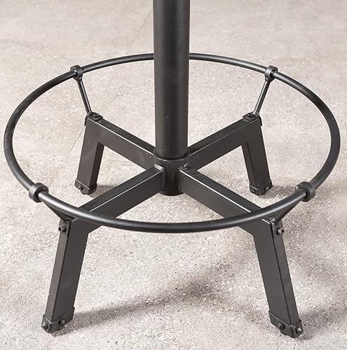 Miniatura 9 de LOKKHAN Mesa de barra industrial de 33.5 a 39.4 pulgadas de alto, altura de barra ajustable, mesa de pub de whisky bistró, mesa giratoria de 23.7