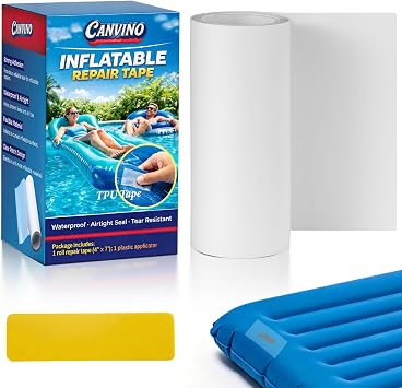 Inflatable Repair Tape, 4 in x 7 ft Clear Waterproof Patch Kit for Vinyl