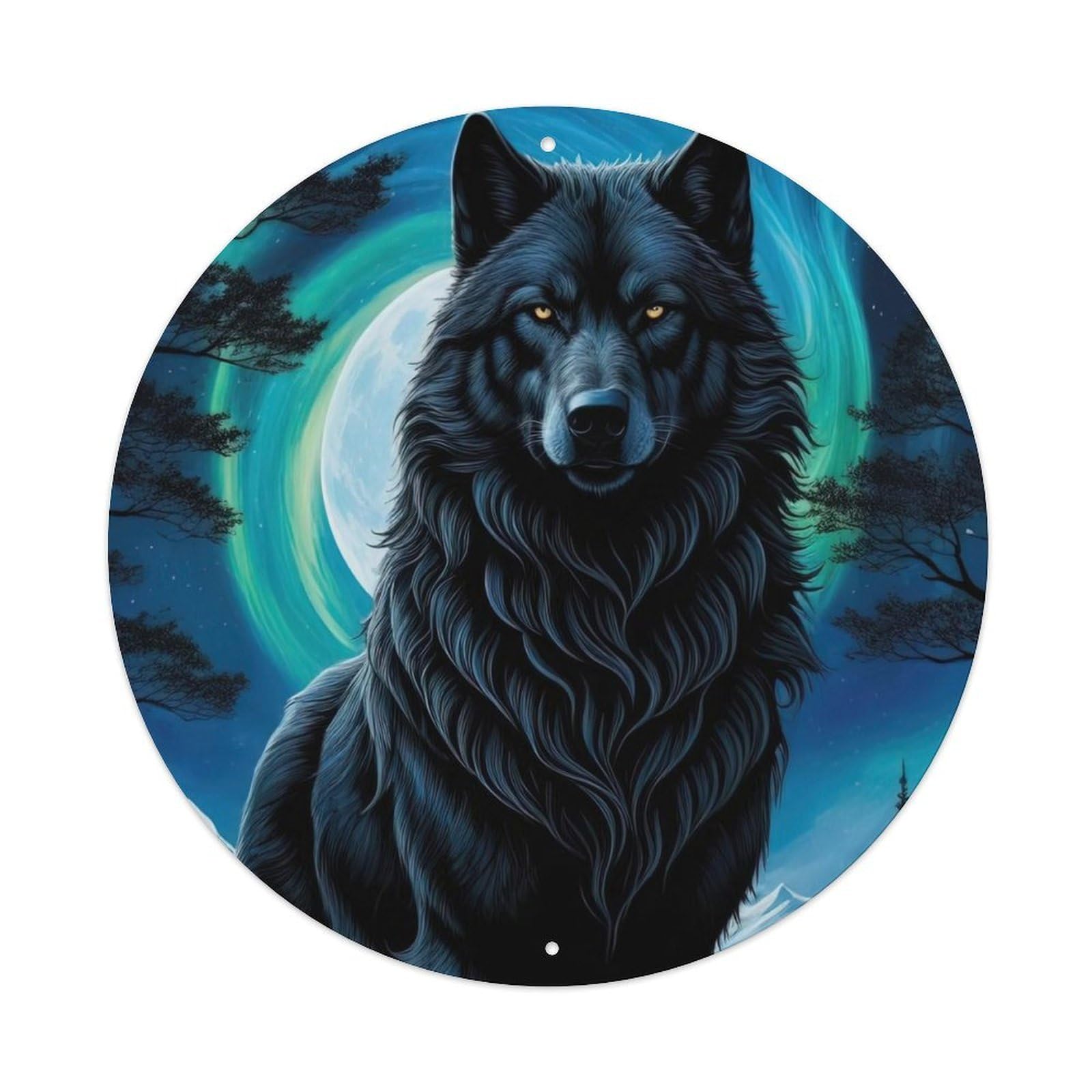 Animal Artwork Poster Wolves in The Snow Metal Tin Sign
