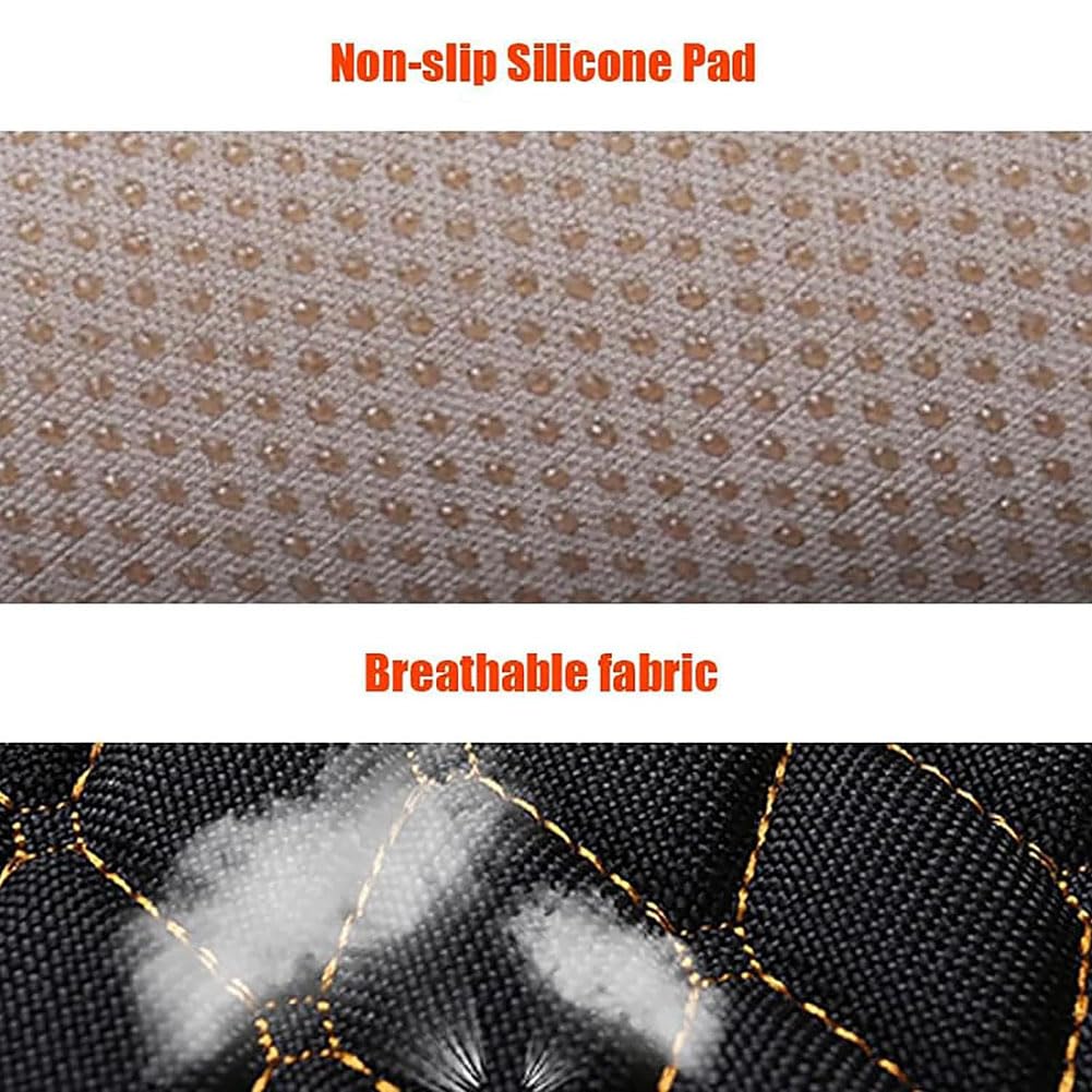 Cuscino per Sedile Auto per Citroen C4 Grand Picasso 2013-2018, Anteriore/Posteriore con Fodera per Seggiolino Auto Antiscivolo in Lino Tascabile Interno Accessori,B/Coffee-Fixed headrest