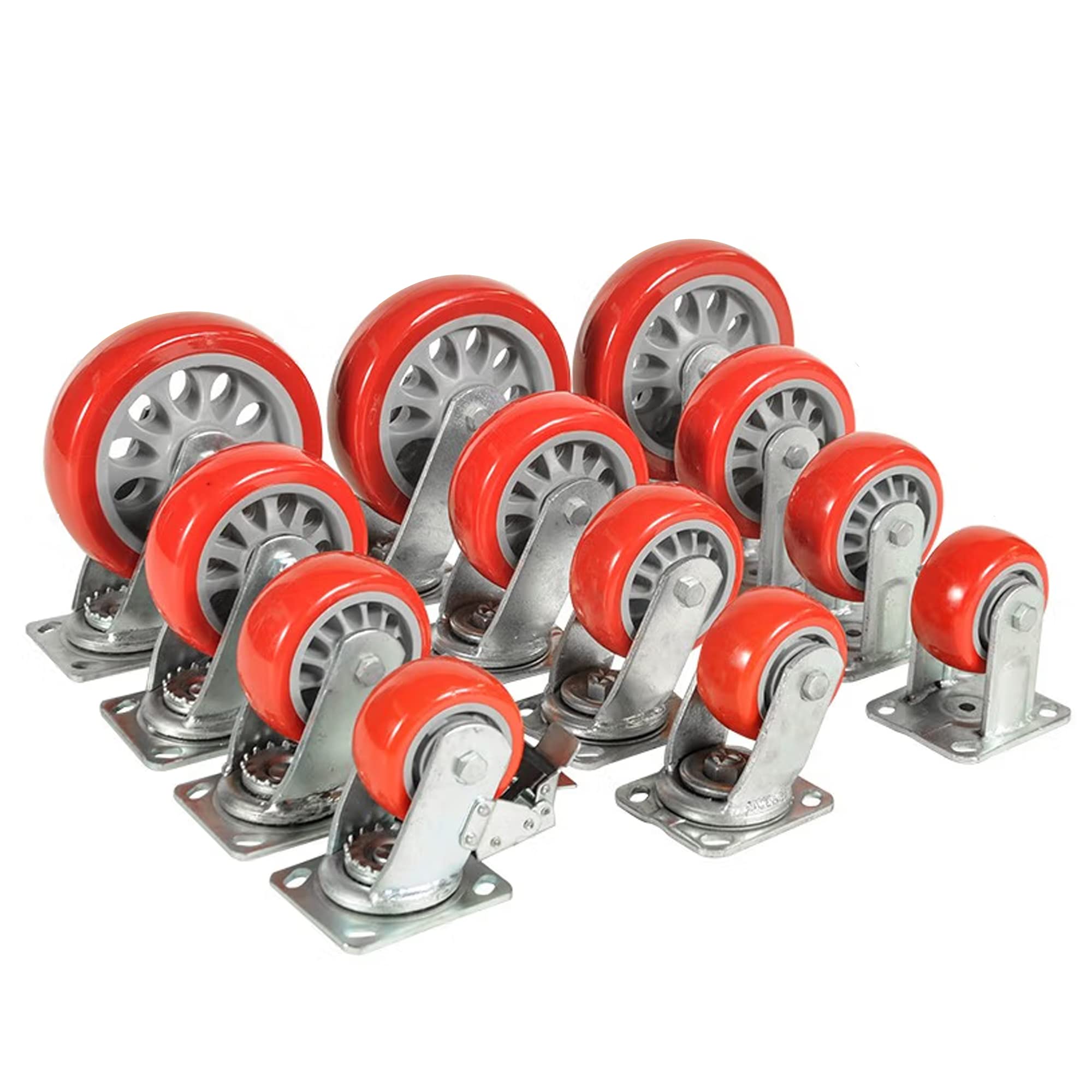 1Ruedas para Muebles, 4 Ruedas Que No Dejan Marcas de Alta Resistencia, Carga Máxima de 2000 kg, Ruedas Giratorias para Palets Engomadas,Directional,5inch