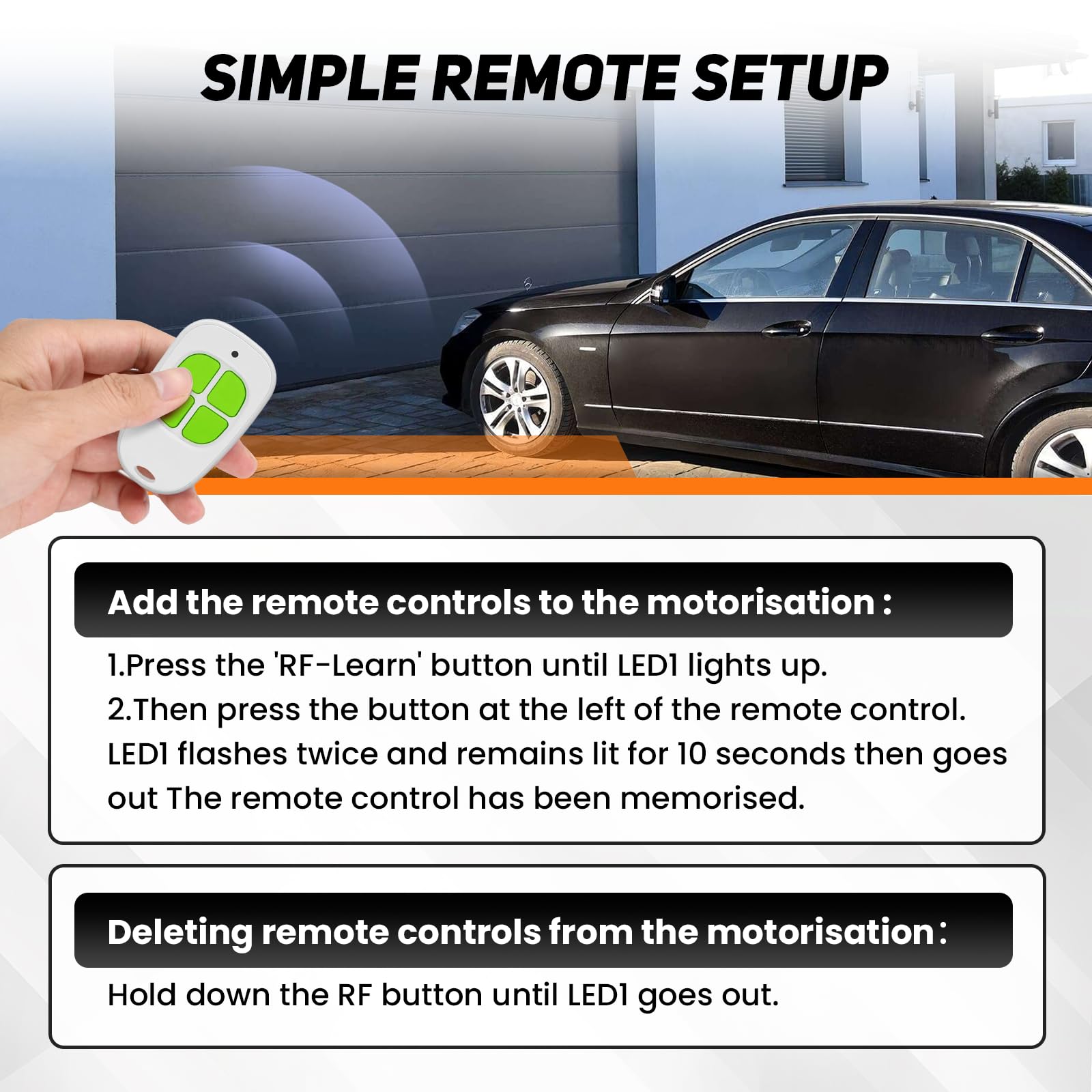 433,92 MHz Télécommande,AAM0094 AAM0121 AAM0135 AAM0133 AAM0085 Telecommande Portail, 4 canaux Bip Portail Porte De Garage,Lot de 2 - 3