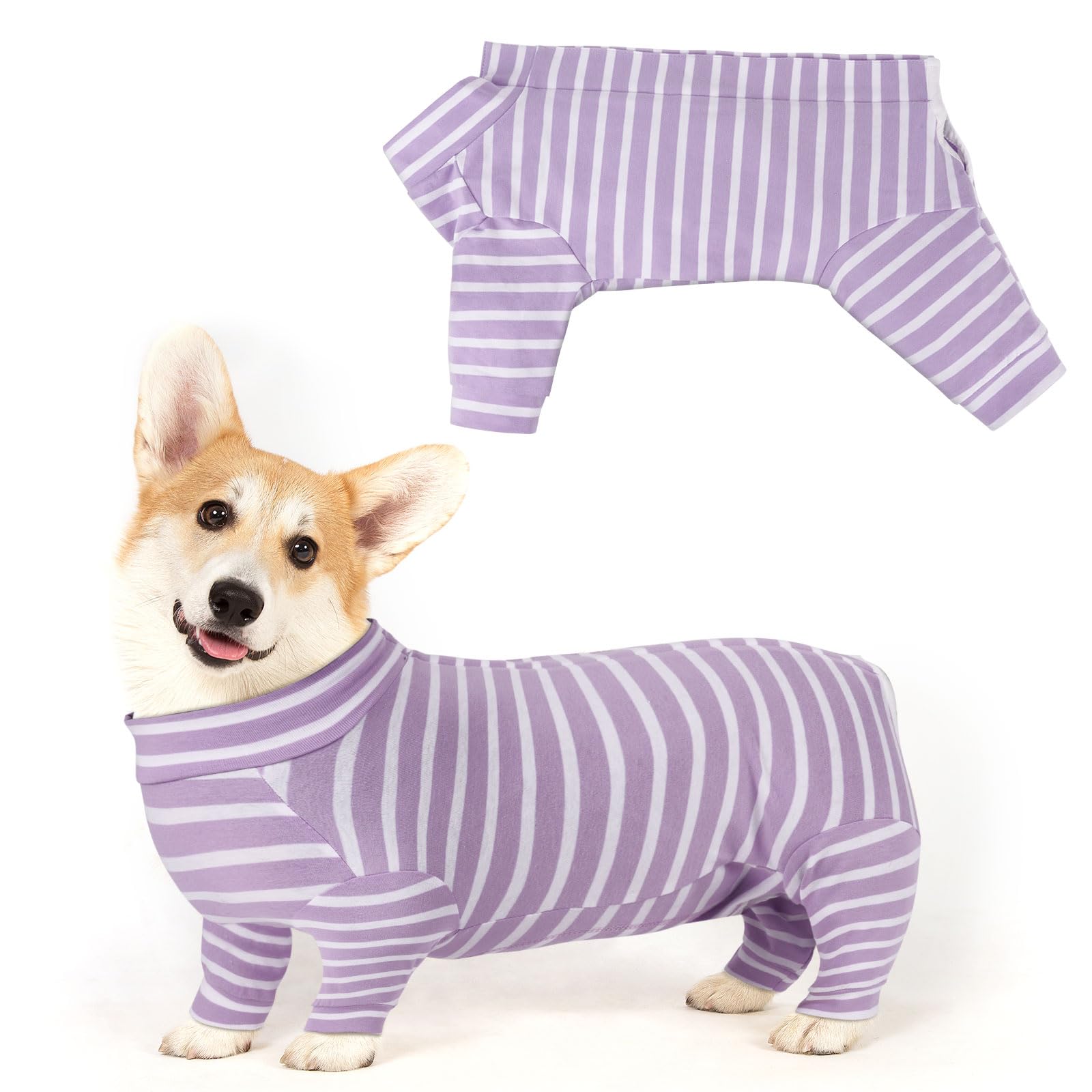 Adiwo Dog Recovery Suit, Surgical Recovery Suit for Dogs Cats After Surgery Striped Post Surgery Dog Onesie Spay Suit