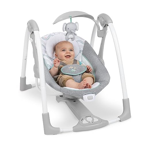 Miniatura 14 de Ingenuity ConvertMe - 2 en 1 columpio portátil y compacto para bebé y asiento infantil, balanceo automático que ahorra batería, con vibraciones y