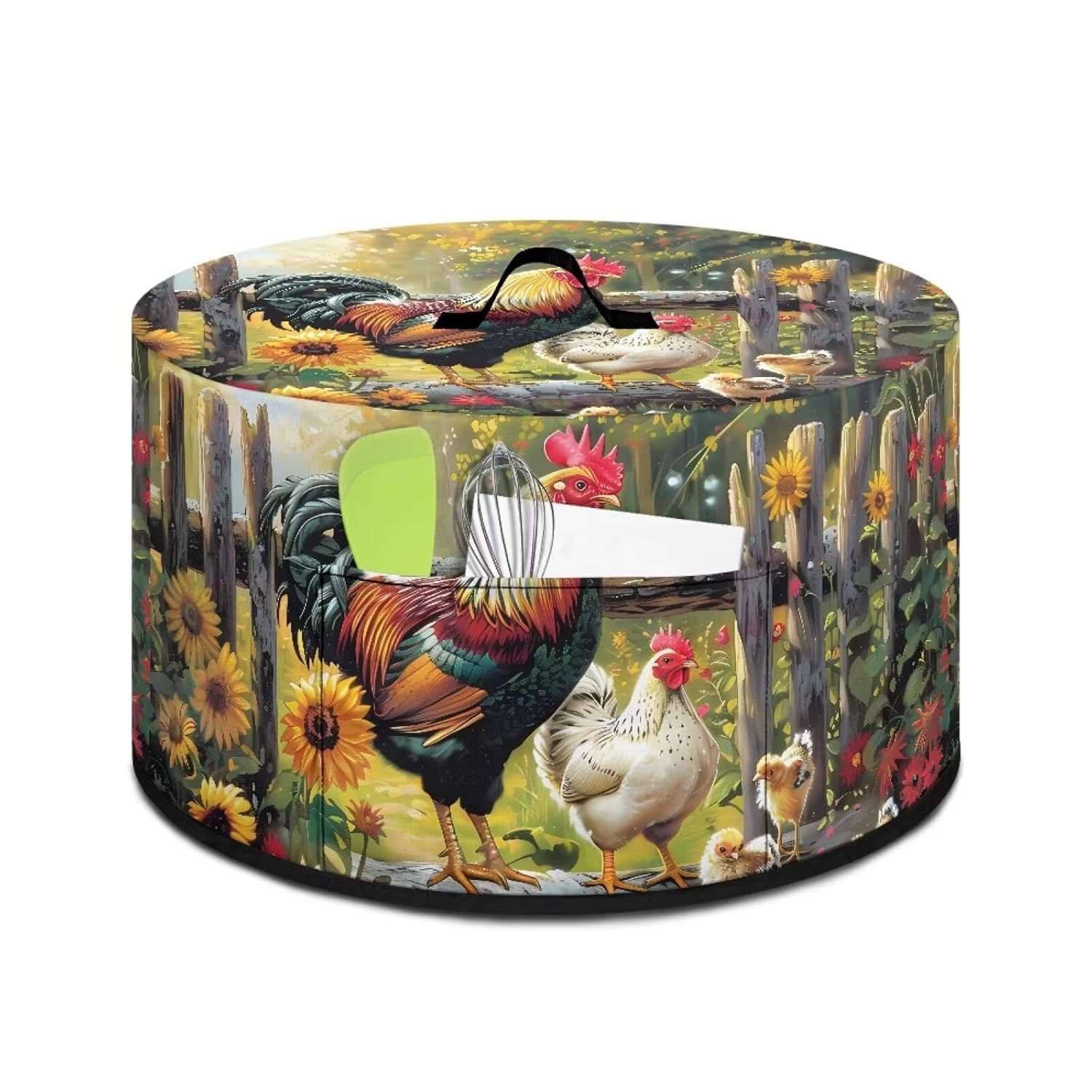 Farm Chickens Rooster Slow Cooker Dust Cover Crock for Pot Covers Fits 6-8 qt Oval Slow Cooker Small