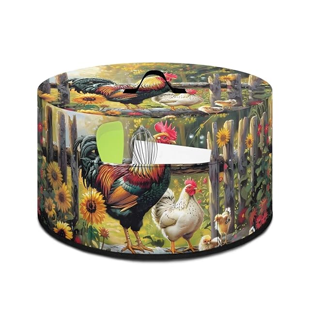 Farm Chickens Rooster Slow Cooker Dust Cover Crock for Pot Covers Fits 6-8 qt Oval Slow Cooker Small