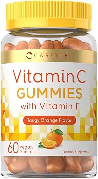 Carlyle Vitamin C Gummies | 60 Count | Orange Flavor | with Vitamin E