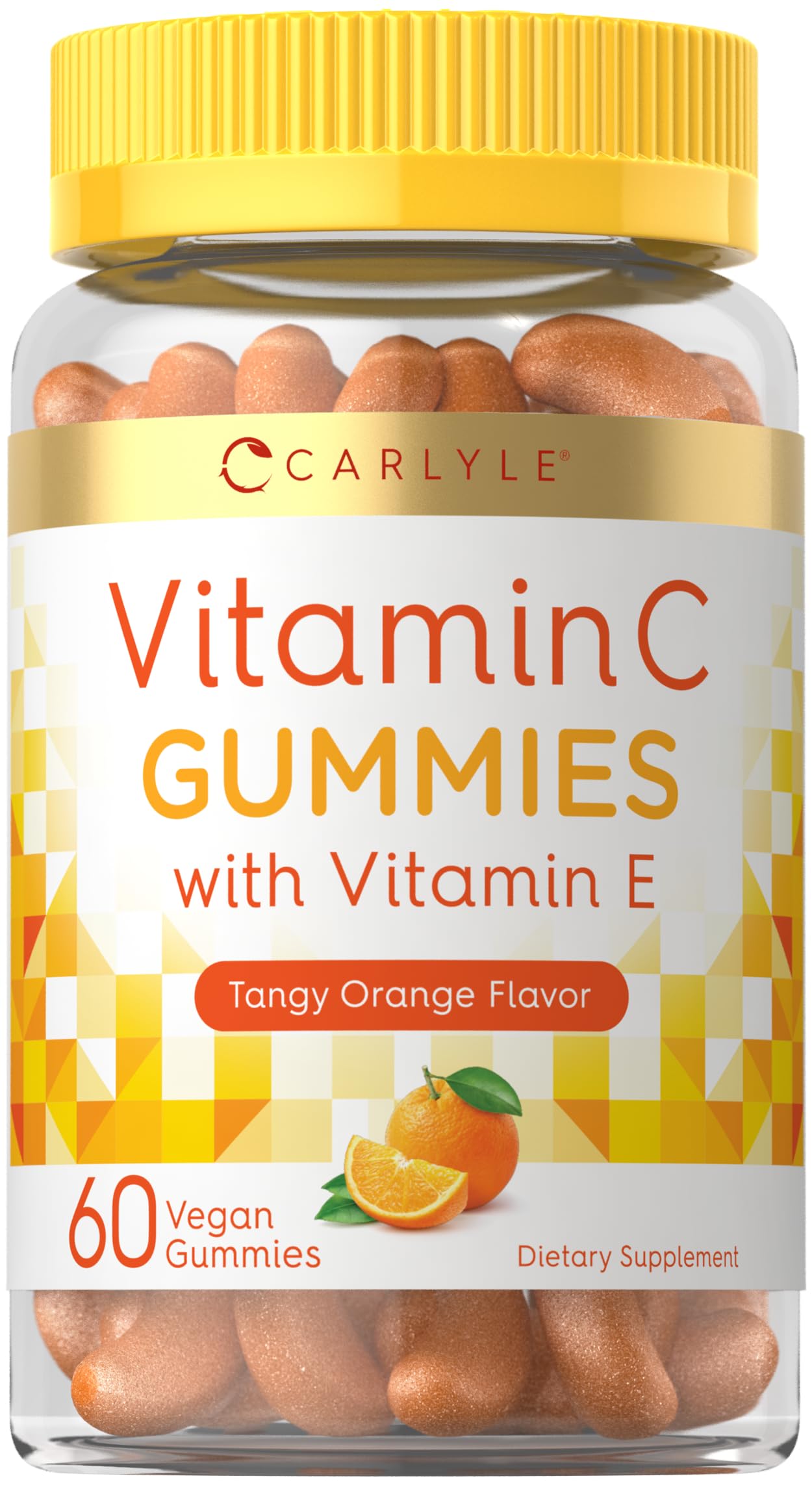 Carlyle Vitamin C Gummies | 60 Count | Orange Flavor | with Vitamin E