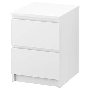 Amazon｜MALM チェスト（引き出し×2）, ホワイト 103.546.42