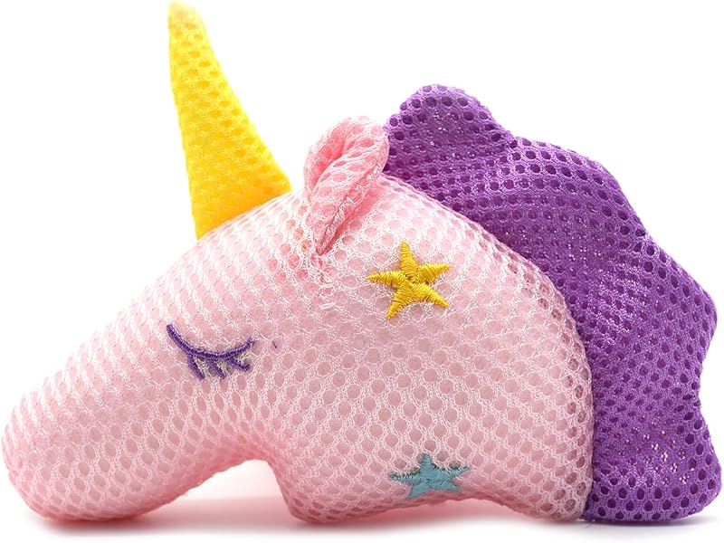 Esponja de banho em formato de bola com tema de unicórnio Ralcosuss Rosa