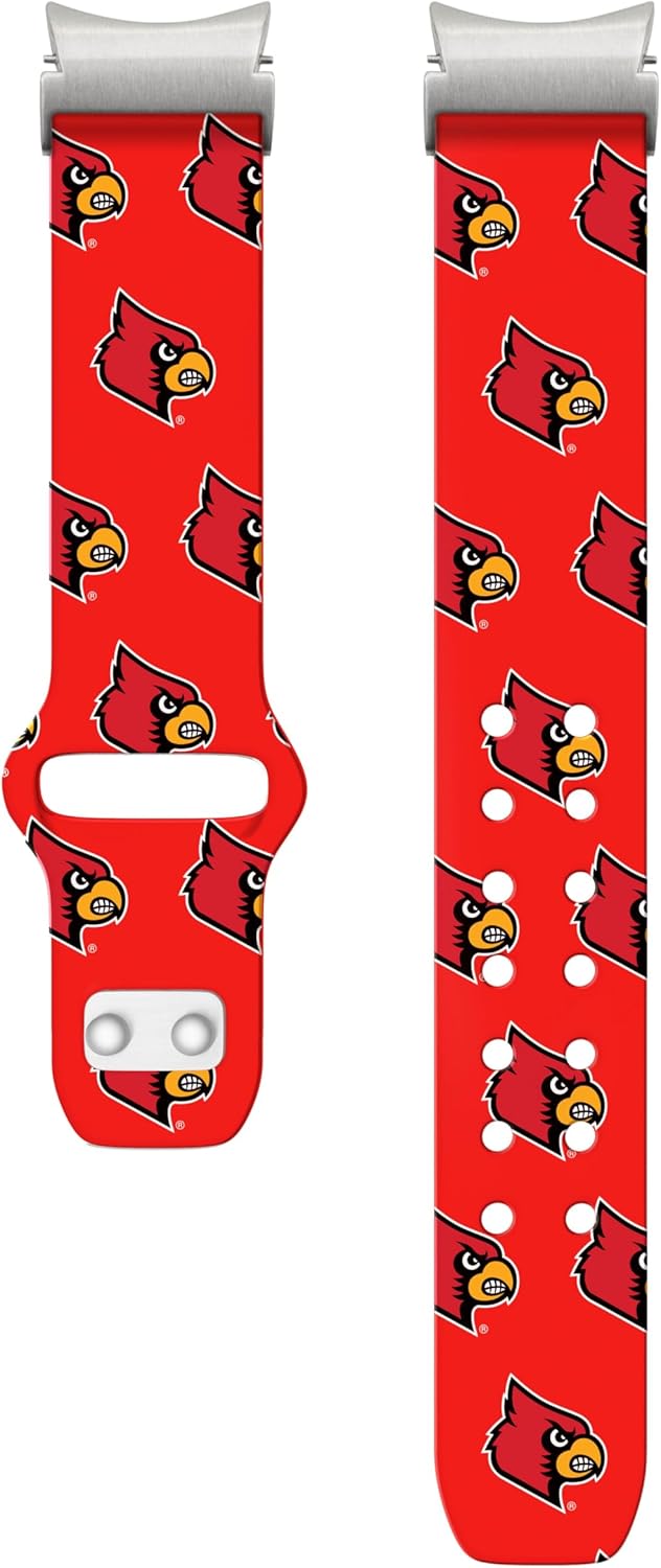 Affinity Bands Louisville Cardinals HD Fitted Watch Band Compatible with Samsung Galaxy Watch 4-7 (Long Repeating)