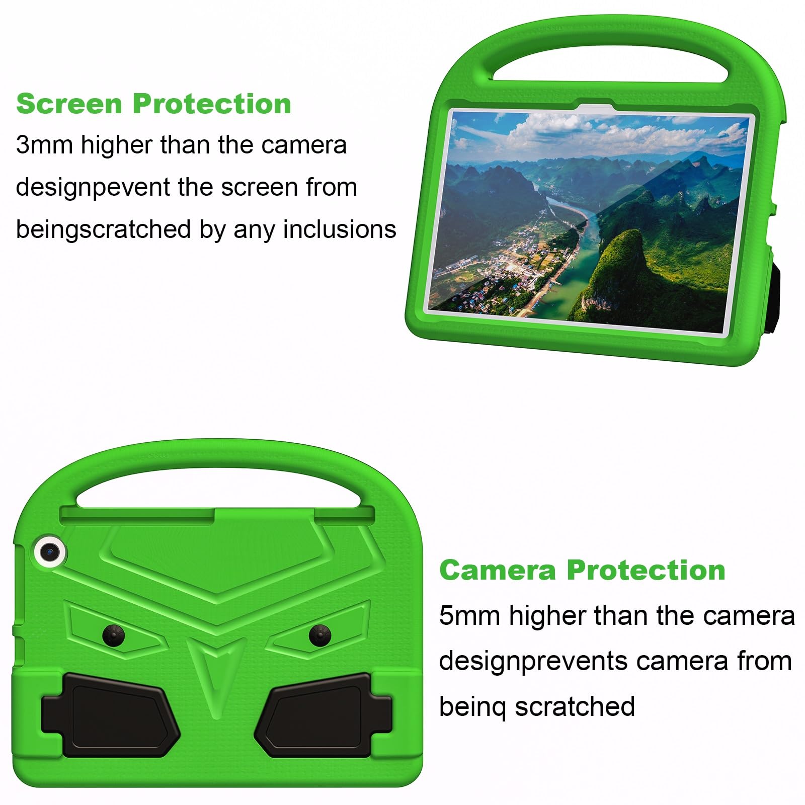 Custodia protettiva per tablet PC compatibile con Kindle Fire HD 11 (2023), custodia per tablet compatibile con bambini, leggera EVA antiurto a prova di caduta, custodia per tablet con manico e