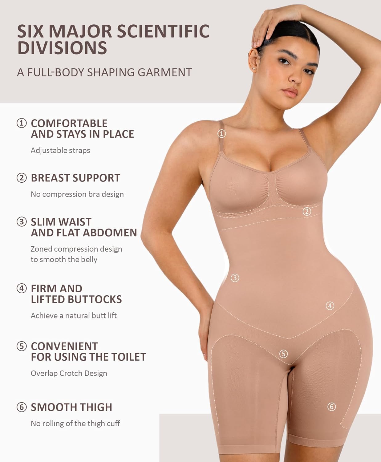 FeelinGirl Shapewear for Women Tummy Control Body Shaper Seamless Bodysuit Faja Snatched Waist Body Suit - Image 4