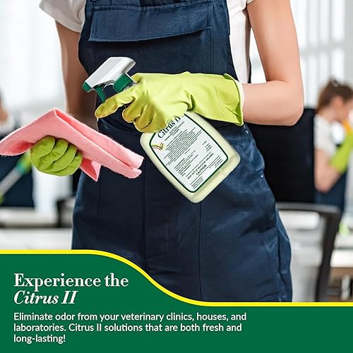 Miniatura 6 de Citrus II Hospital Limpiador desodorizante germicida con spray gatillo, 22 onzas líquidas, paquete de 2