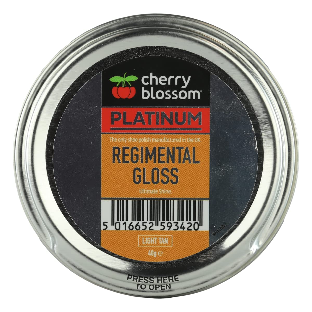 Cherry Blossom Regimental Gloss | Light Tan | 40g | A high-shine polish for smooth leather