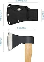 Vista 4 de Hatchet Head Sheath Holster, Black Oxford Sheath for 1-1/4Lb Axe, Double Snap Hatchet Protector Cover with Belt Loop, Outdoor Camping Hiking