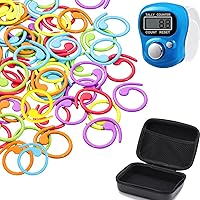 Vista 10 de 80 marcadores de punto de bloqueo jumbo, marcadores de ganchillo de punto más grandes, clips de aguja, pasadores de seguridad, ganchos de ganchillo