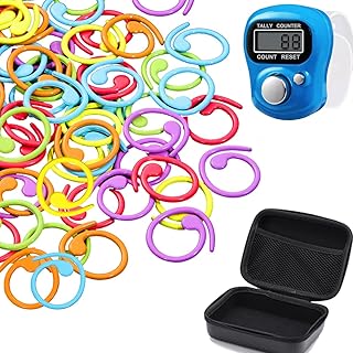 60PCS Metal Stitch Markers,Crochet Knitting Stitch Markers Yarn Row Stitch Counter with Case