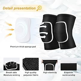 YICYC Volleyball Knee Pads for Dancers, Soft Breathable Knee Pads for Men Women Kids Knees Protective, Knee Brace for Volleyball Football Dance Yoga Tennis Running Cycling Workout Climbing