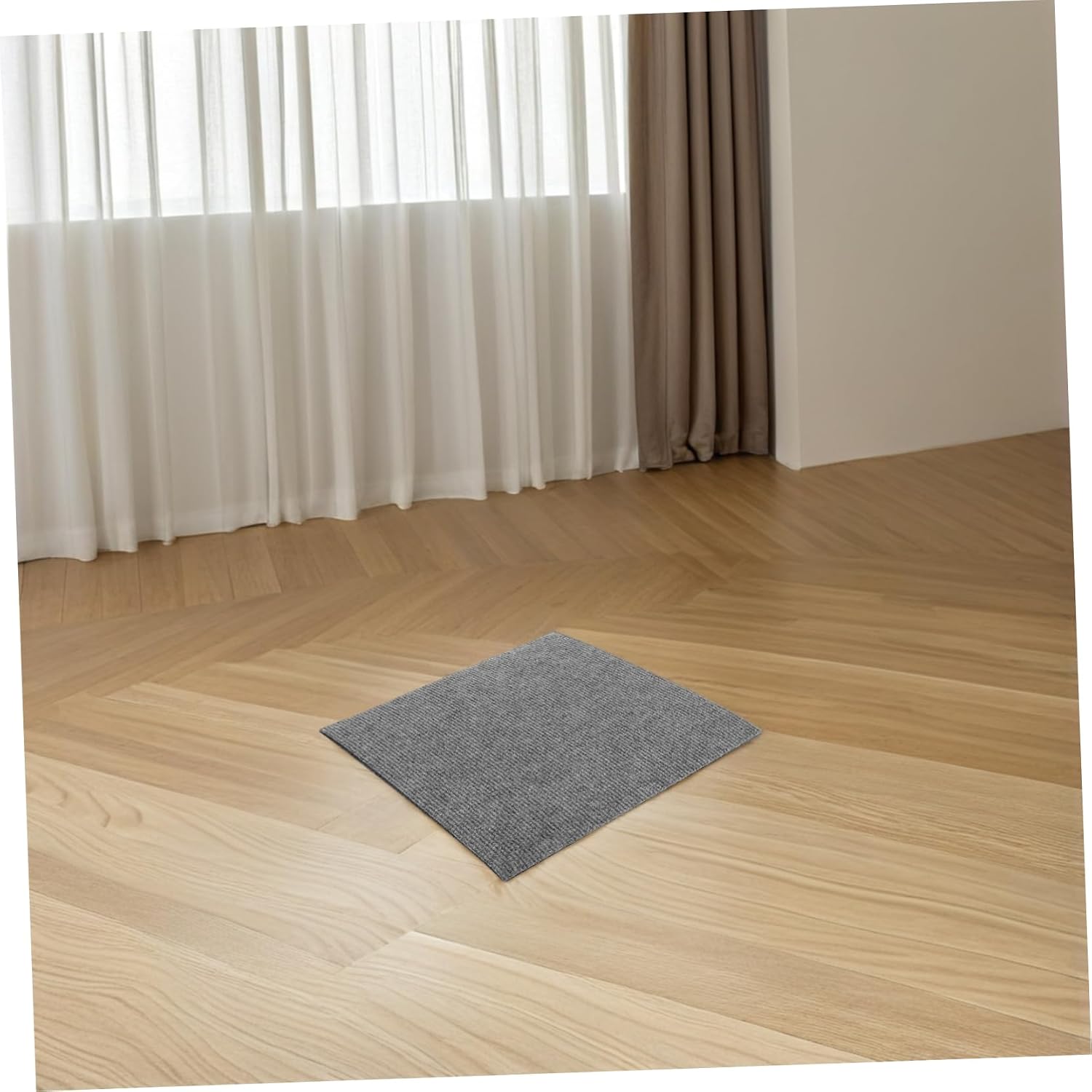 Zerodeko 10pcs Self Adhesive Non Slip Carpet Tiles Easy Install DIY Flooring Squares for Living Bedroom Skid Design for Home Decor High Traffic Areas