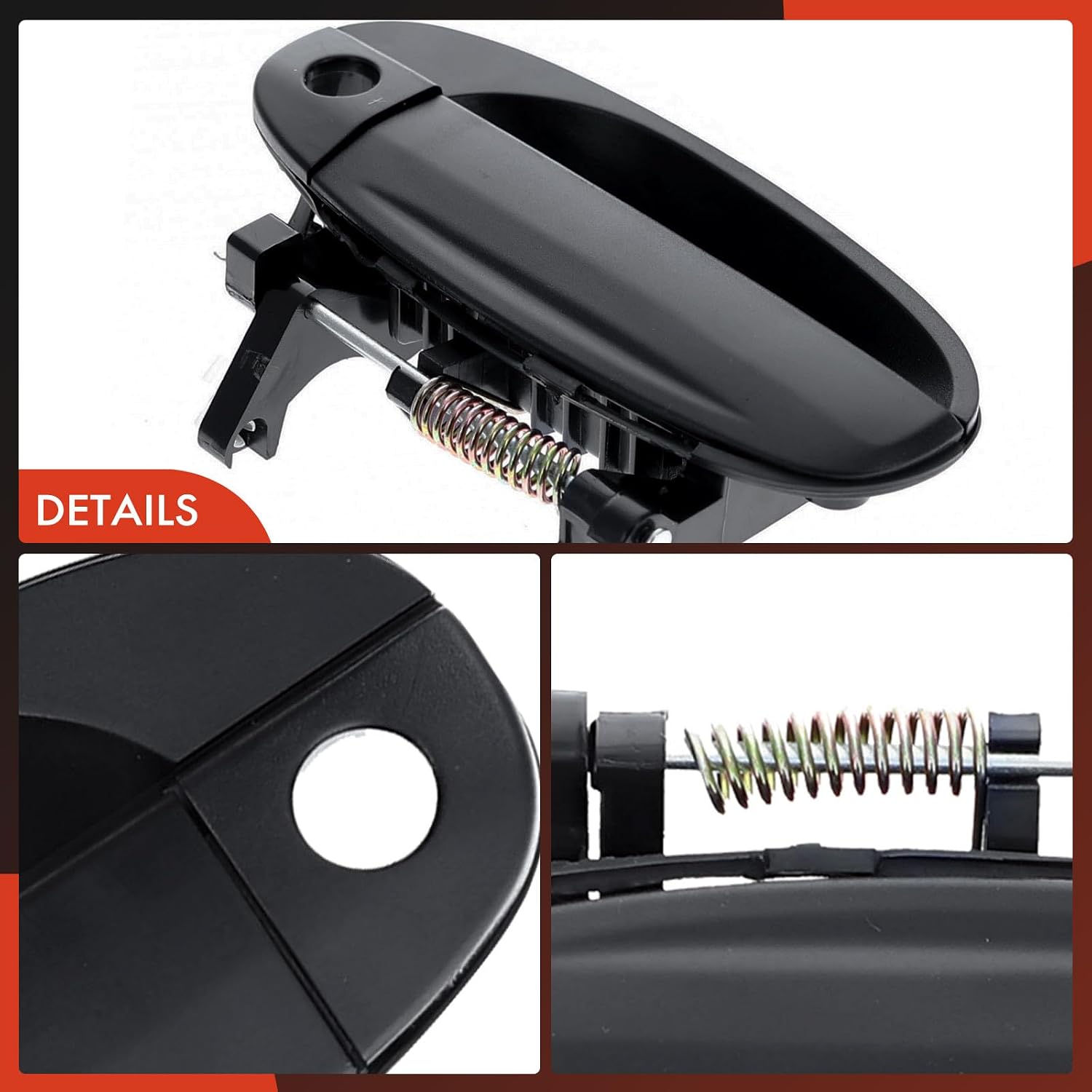 A-Premium Outside Exterior Door Handles Compatible with Chevrolet Aveo 2004, Textured Black, 2-PC Set, Front Driver and Passenger Side