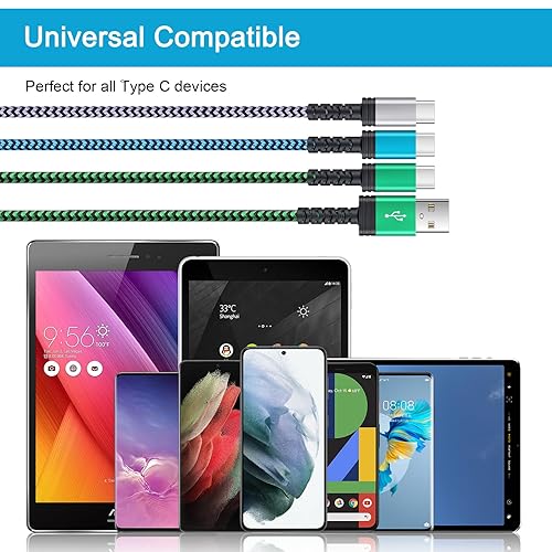 Miniatura 7 de Cable de carga Android tipo C, cable de carga rápida para Google Pixel 7a7Pro76a6543XL, paquete de 3, 6 pies USB C a puerto C para Samsung Galaxy