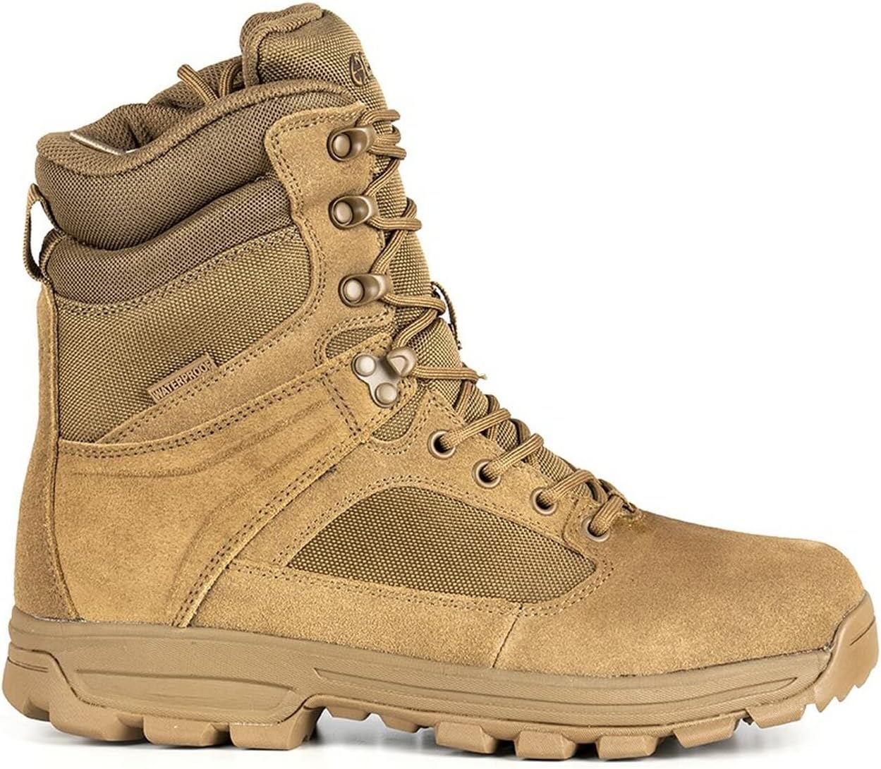 LA Police Gear LAPG Men’s Sector 8” Waterproof Side-Zip Duty Boots, Coyote