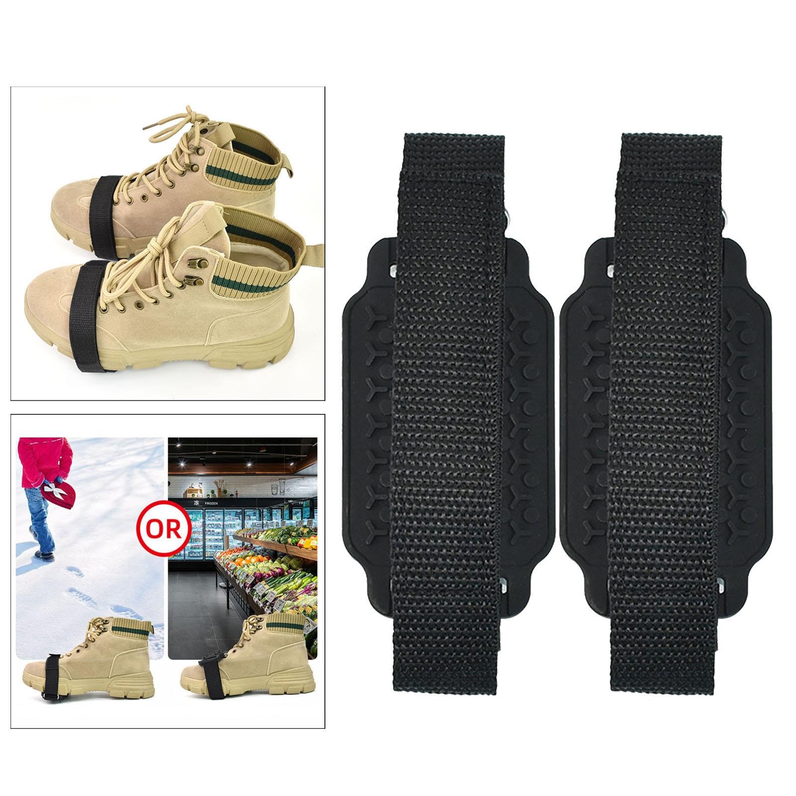 2 Piezas Crampones Antideslizantes para Zapatos con 14 Púas Cubiertas de Tracción para Botas Gomas Flexibles con Clavos de Acero Adecuados para Paseo