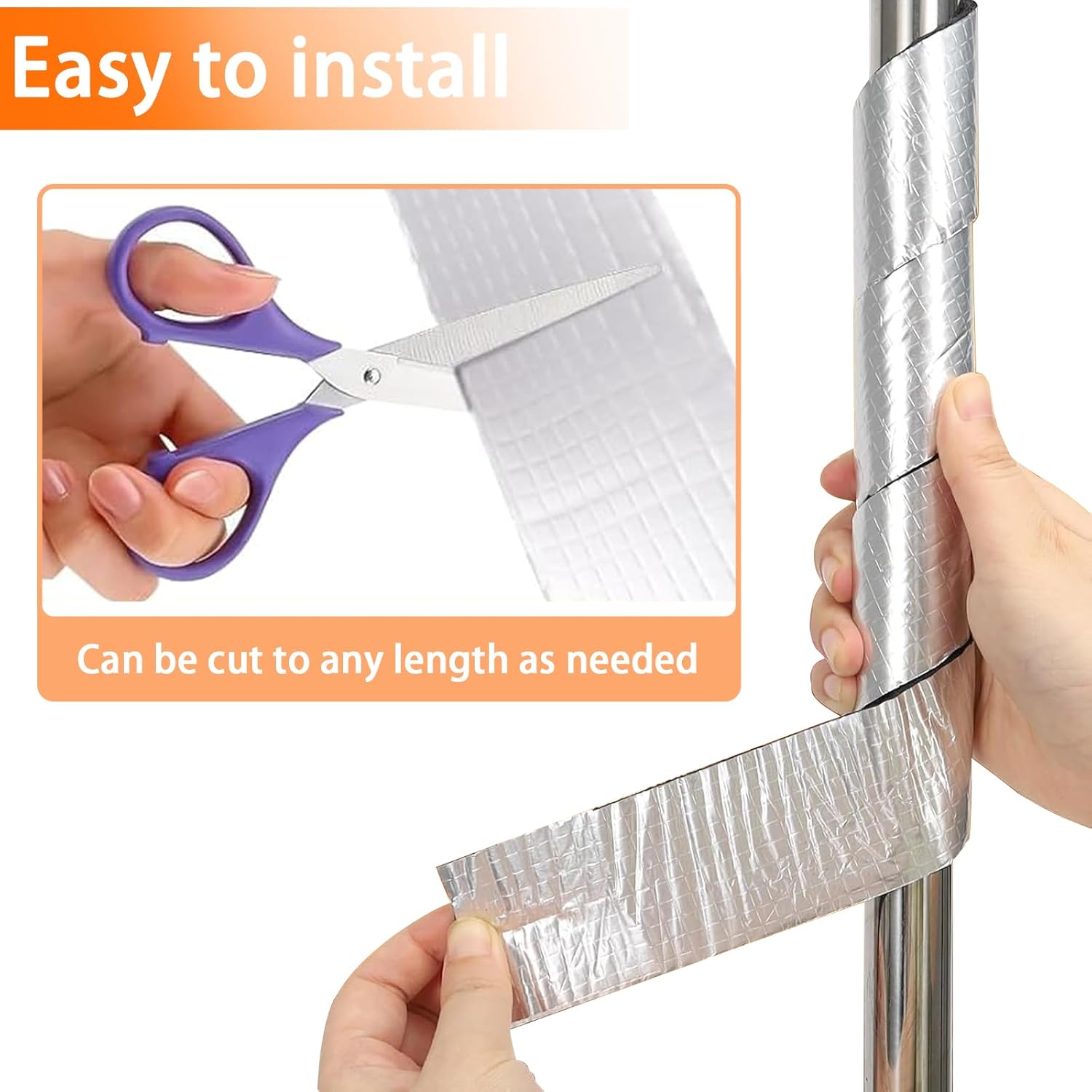 Pipe Insulation Wrap-2" X 33 ft Pipe Wrap Insulation Self-Adhesive Aluminum Foil Water Pipe Insulation Is Used For Anti-Freezing Protection Of Outdoor Water Pipes In Winter To Reduce Heat Loss