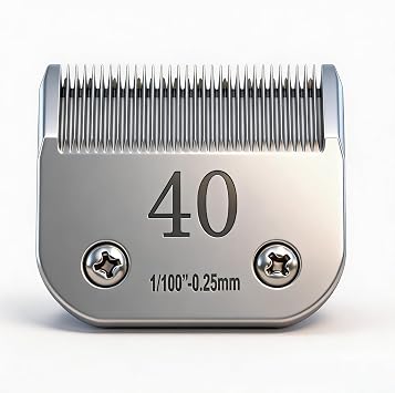 #40 1/100 inch 0.25mm Pet Grooming Clipper Replacement Blades, Detachable Blade Compatible with andis/wahl/Oster Dog Clippers S40, Very Short Roots After a Haircut