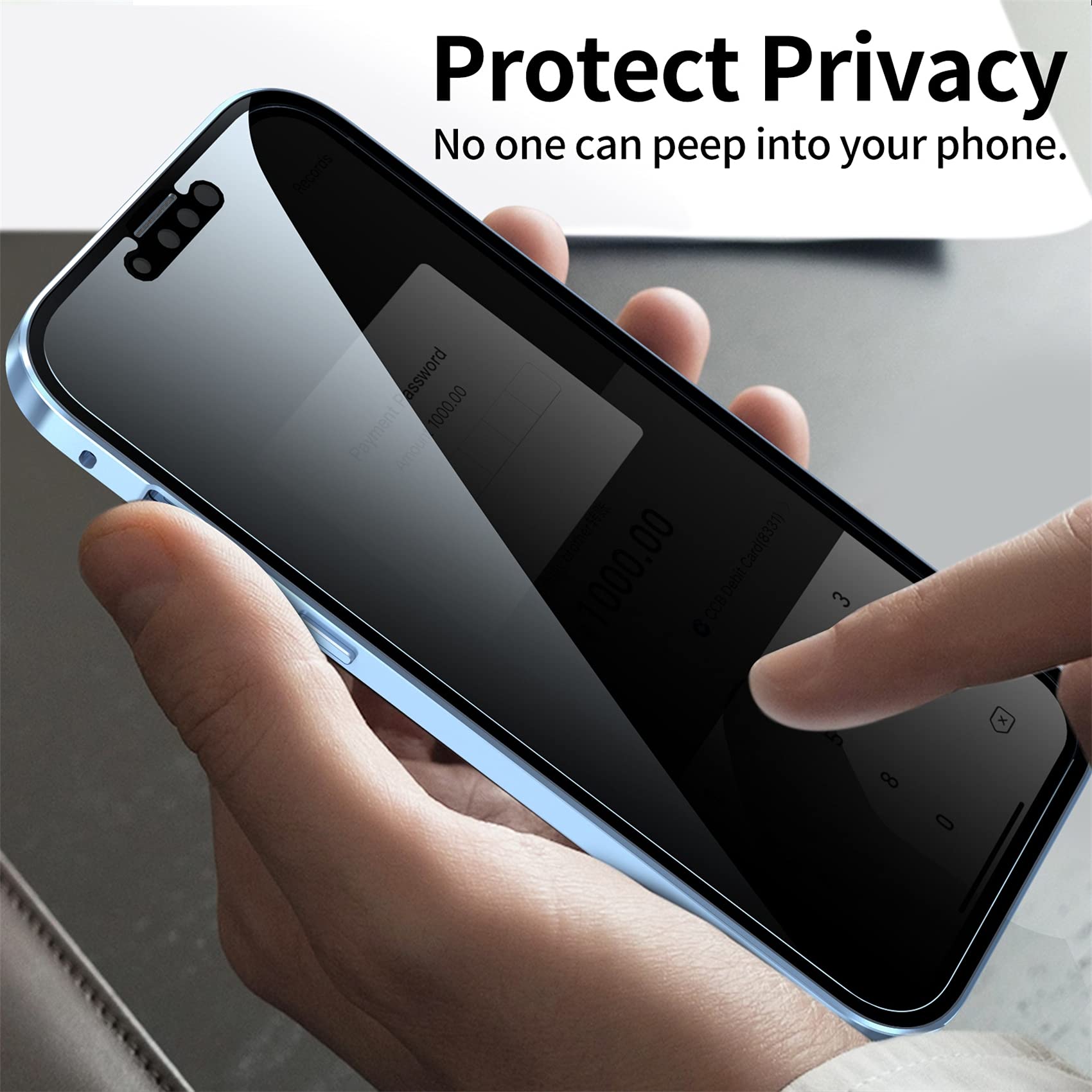 Riyueyi Custodia per iPhone 13 Mini/13/13 Pro/13 PRO Max Adsorbimento Magnetico Cover 360 Gradi Protezione Cornice Metallica Doppi Lati Trasparente Vetro Temperato Custodia,Blu,for 13 Mini