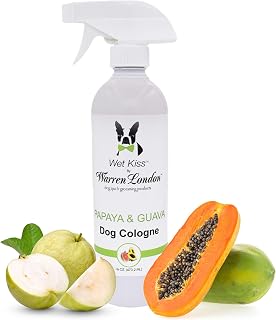 Warren London Wet Kiss Dog Cologne Spray – Papaya & Guava | Long-Lasting Odor Eliminator & Coat Freshener for Dogs & Cats | 16 oz