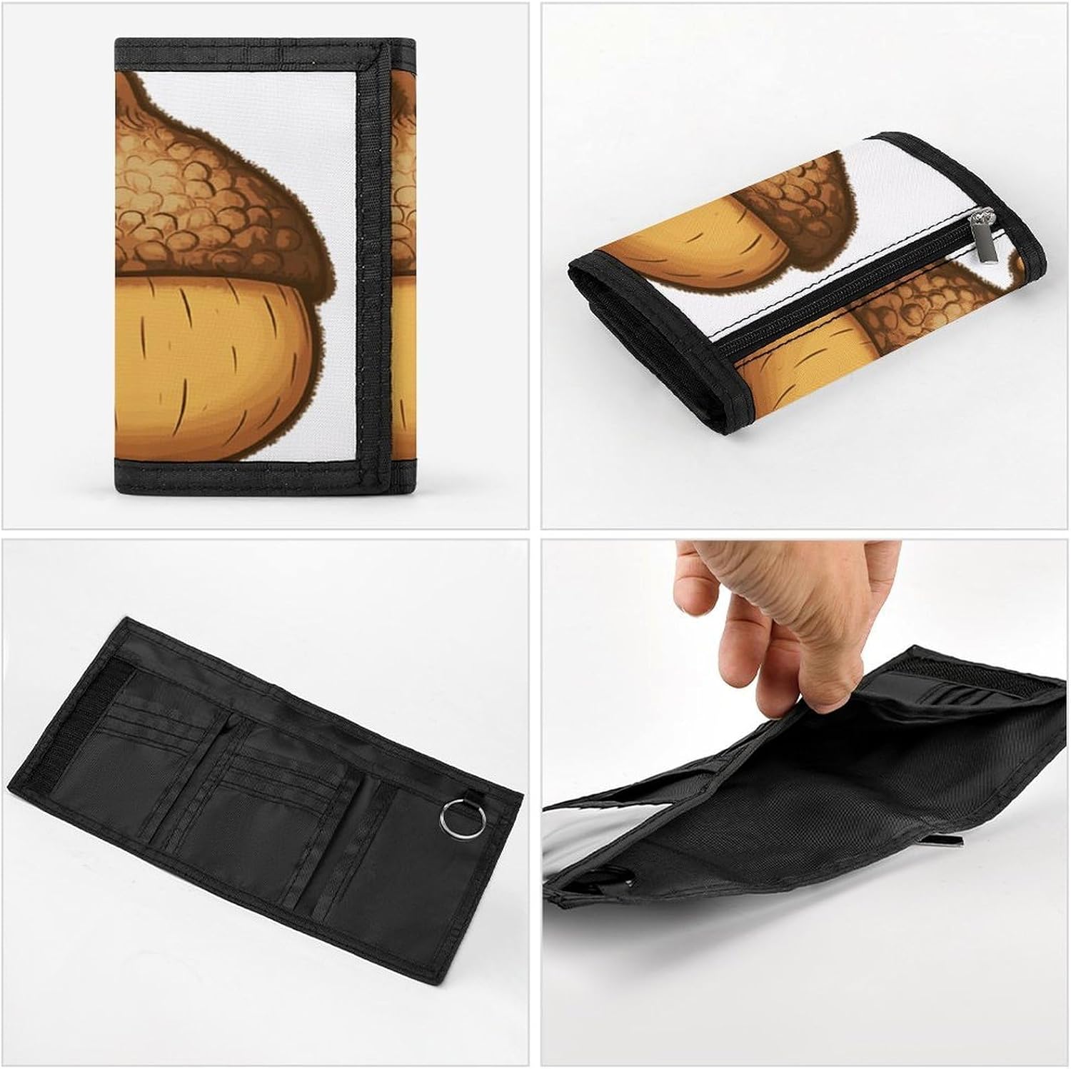 Cartoon Acorn Trifold Wallet Coin Purse image 5