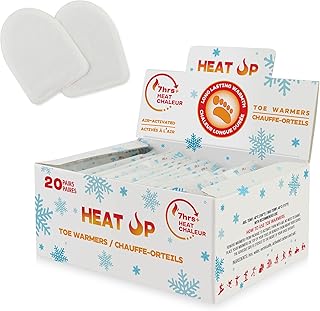 HEAT UP Adhesive Toe Warmers Heat Packs - Premium Quality Long Lasting Up to 7 Hours of Heated Toe Warmers-Safe and Natural Air Activated Odorless Warmers - Available in Packs of 20 pairs (40 units) or 40 pairs (80 units)
