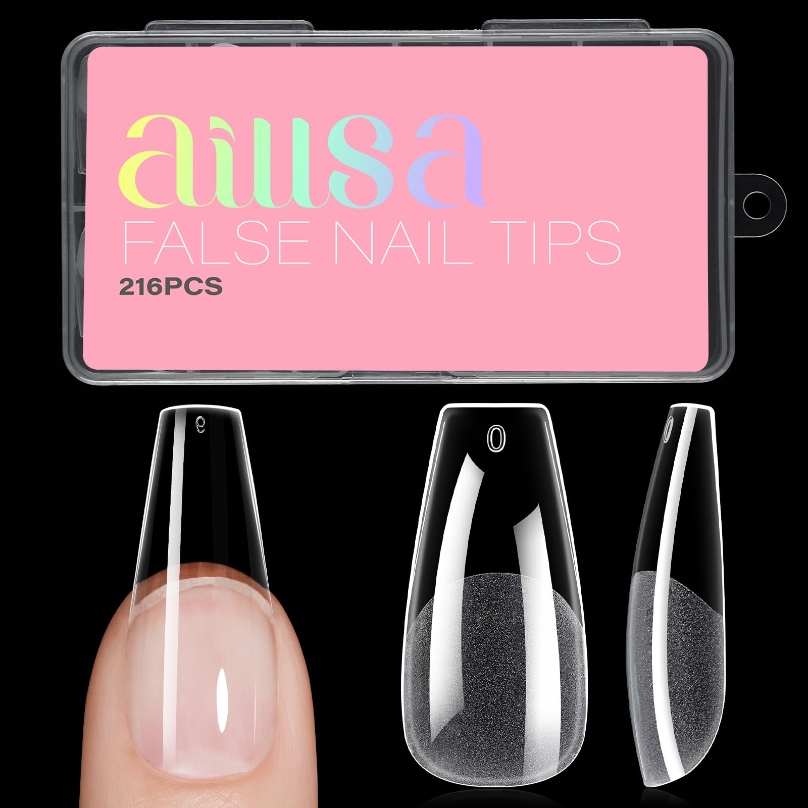 AILLSA Almond Fake Nails - Matte Gel Nail Tips -15
