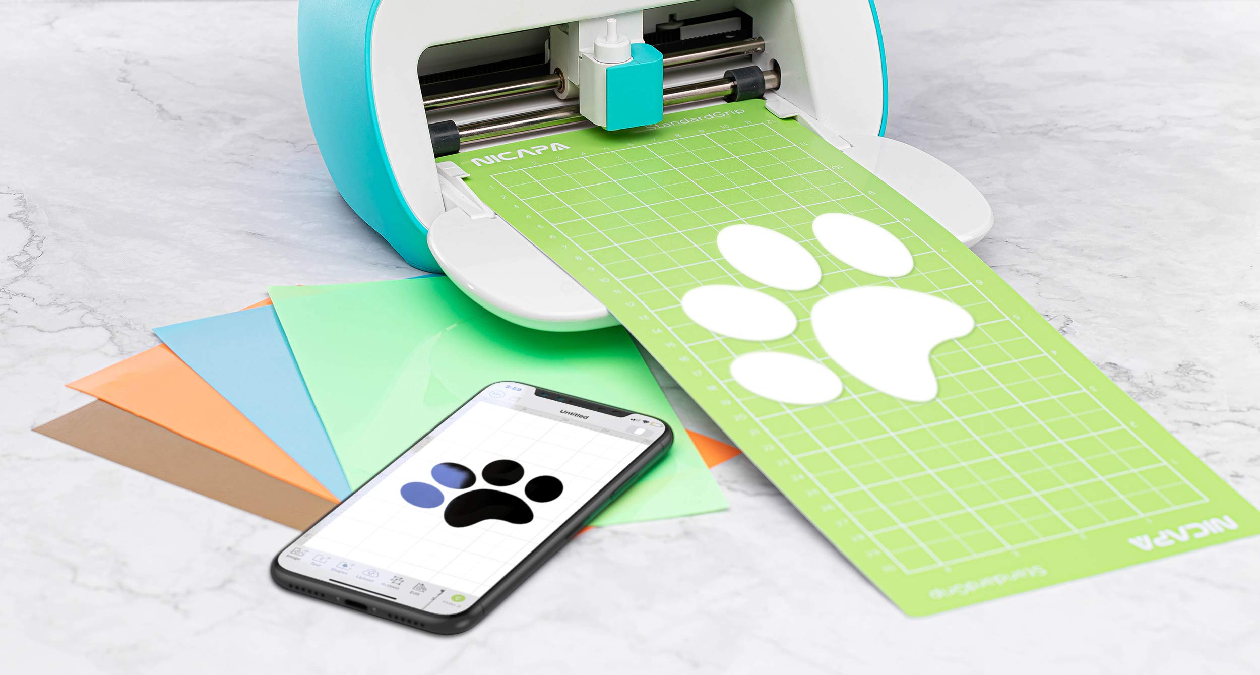Tappetino da taglio per plotter Silhouette Cameo, tappetino adesivo trasparente con griglia di