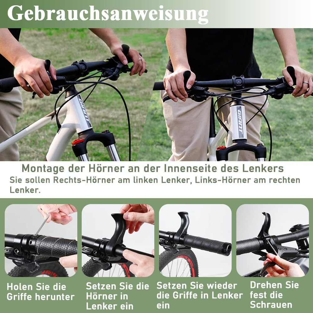 Treki 2 Stück Fahrrad Lenkerhörnchen Verstellbar Fahrrad Lenkrad Hörner Ergonomisch Fahrradhörner, Fahrradgriffe Hörnchen, Kurz Innerbarends MTB Lenkerenden für Fahrradlenker 21,4 mm-22,2mm Sport & Freizeit