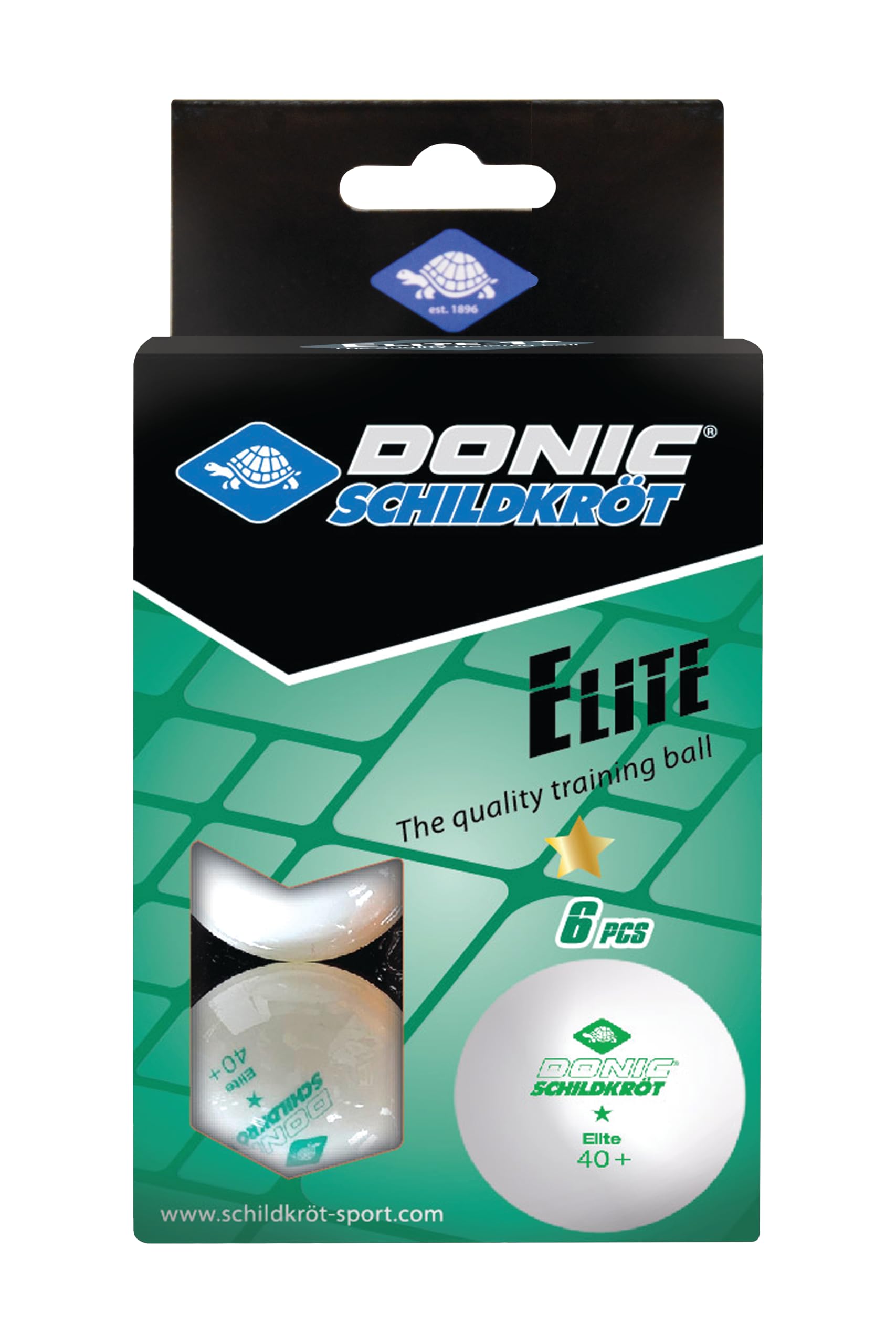 Donic Plastic Elite 1 * 40+ Table Tennis Ball (Pack of 6), White