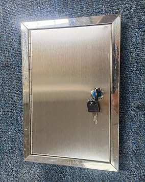 Stainless Steel Floor Access Panel Hinges Hatch, Attic Access Door Wall Hole Cover with Key & Lock, Crawl Spaces Plumbing Inspection Door Plate300x300mm/12x12in