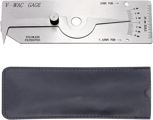 VWAC - Medidor de soldadura, alambre de acero inoxidable, calibre de grosor, herramienta de medición de soldadura de inspección (métrica)